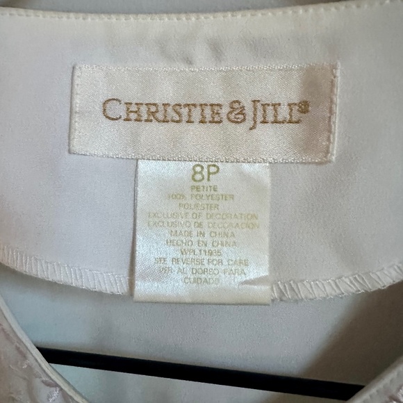 Vintage Christie and Jill White Embroidered Pearl Buttons Blouse - Picture 3 of 7